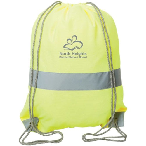 Sports Cinch Bag Reflective Tape Safety Drawstring Backpack
