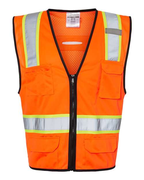 Unisex 6 Pocket Contrast Class 2 Vest