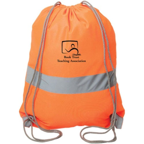 Sports Cinch Bag Reflective Tape Safety Drawstring Backpack